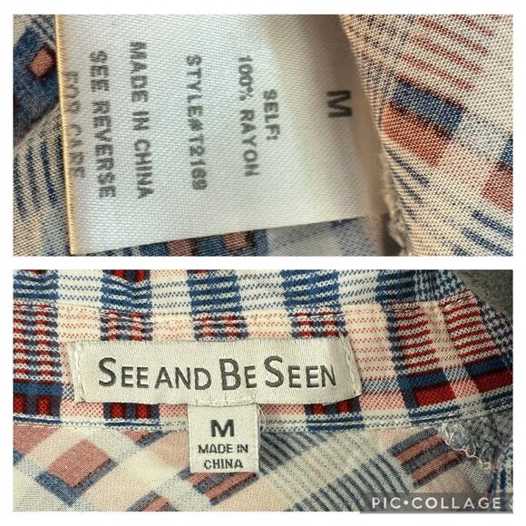 See and be seen Plaid Button Down Shirt for Women M - Picture 14 of 16